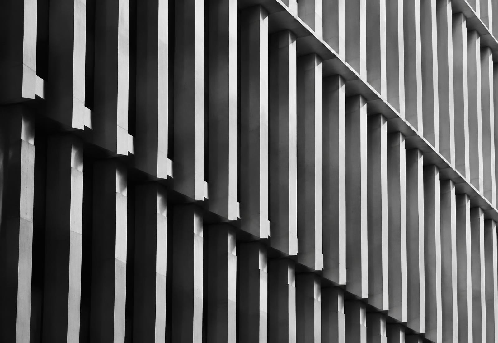 Architectural facade study in raking light